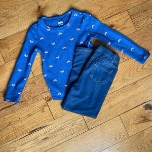 Old navy rainbow Henley with pants 5t